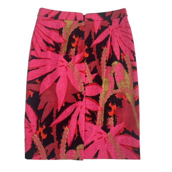 J. Crew Pink and Gold Tropical Floral Pencil Skirt, size 2 - Picture 5 of 8